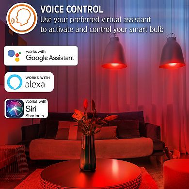 Energizer 4-Pack Smart Wi-Fi Multi-Color & White LED A19 E26 Light Bulbs
