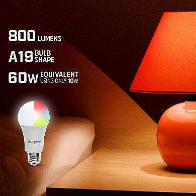 Energizer 4-Pack Smart Wi-Fi Multi-Color & White LED A19 E26 Light Bulbs