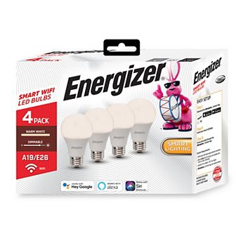 Energizer 4-Pack Smart Wi-Fi White LED A19 Light Bulbs