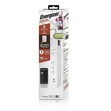 Energizer Smart Wi-Fi 4 Outlet 2 USB Ports Power Surge Protector