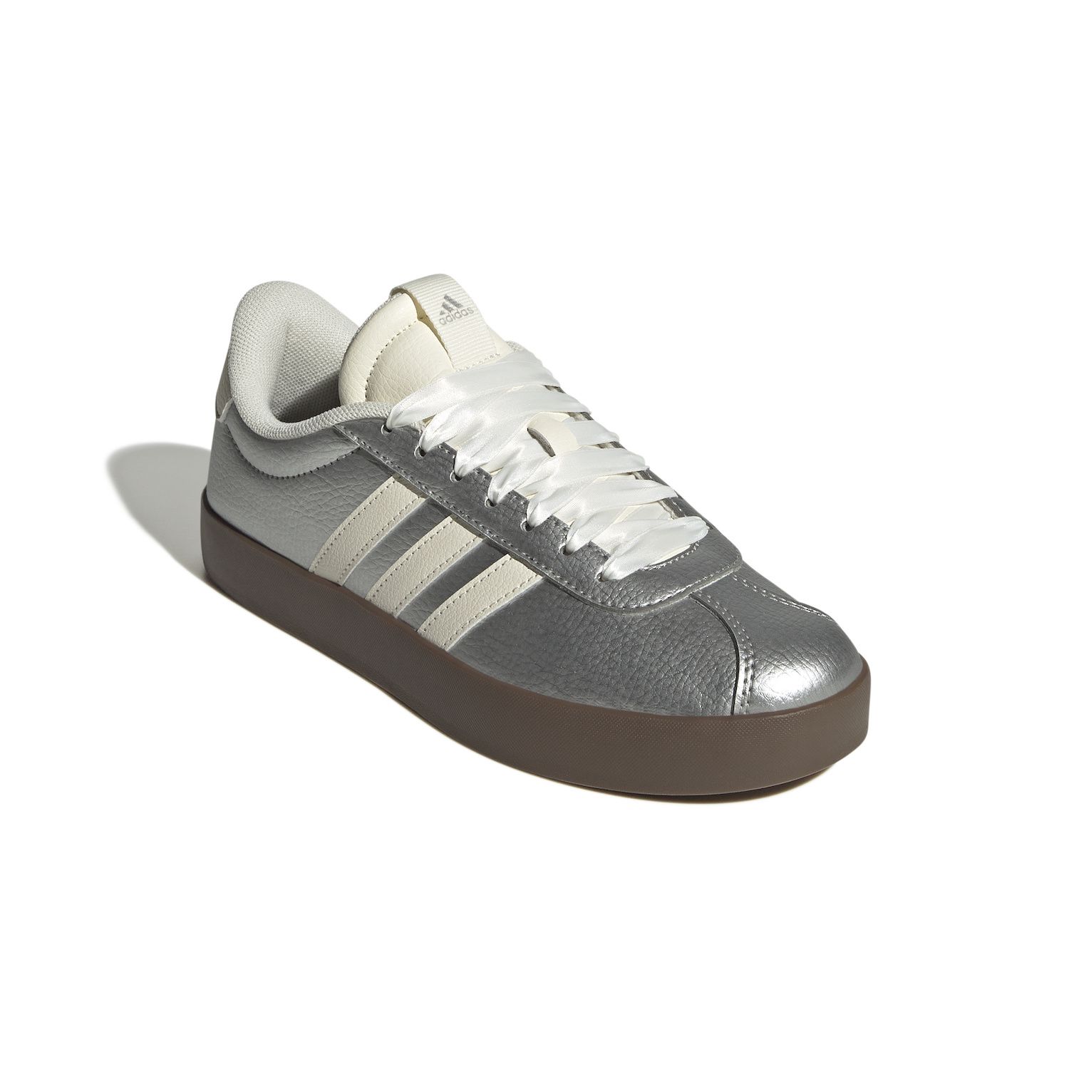 adidas VL Court 3.0 Women's Shoes - Metallic Silver White (6.5)