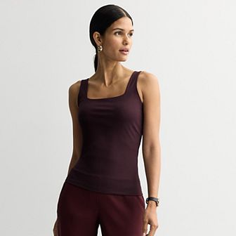 Women's Nine West Sculpt Squareneck Tank Top