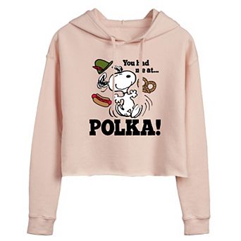 Juniors' Peanuts Had Me At Polka Cropped Hoodie