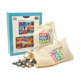AREYOUGAMECOM 406 pc Elephants & Sprung Wooden Jigsaw Puzzle