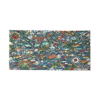 AREYOUGAMECOM 203-Piece Yellow Fish Wooden Jigsaw Puzzle & 210-Piece Miami Fish Wooden Jigsaw Puzzle