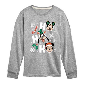 Disney's Mickey Mouse & Friends Boys 8-20 HO HO HO Long Sleeve Graphic Tee