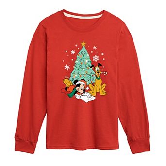 Disney's Mickey Mouse & Friends Boys 8-20 Christmas Tree Long Sleeve Graphic Tee