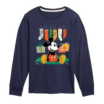 Disney's Mickey Mouse Boys 8-20 Stockings Long Sleeve Graphic Tee