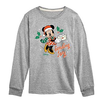 Disney's Minnie Mouse Boys 8-20 Sending Joy Long Sleeve Graphic Tee
