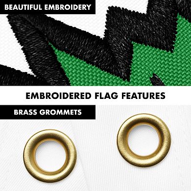 G128 Combo Set: Flag Pole Silver + Bracket AND An Appeal to Heaven Embroidered Polyester Flag, Brass Grommets