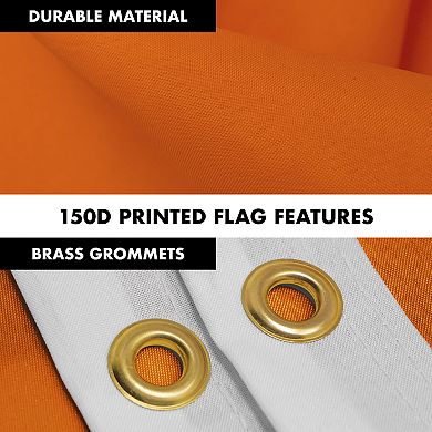G128 Combo Set: Flag Pole Silver + Bracket 1PK AND Orange 150D 1PK
