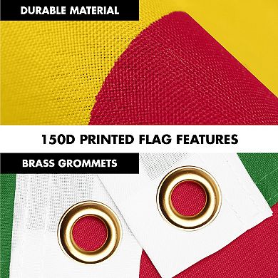 G128 Combo Set: Flag Pole Silver + Bracket 1PK AND Suriname 150D 1PK
