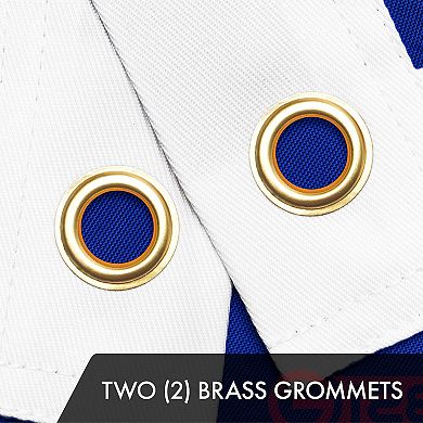 G128 Combo Set: American Emb 210D BG AND Nevada Embroidered Polyester Flag, Brass Grommets