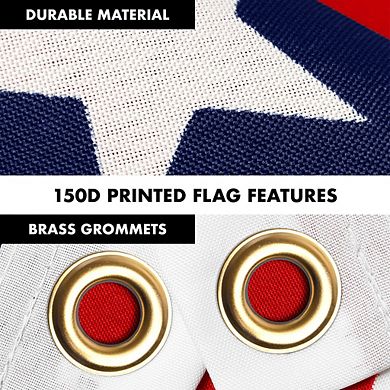 G128 Combo Set: Flag Pole Silver + Bracket 1PK AND American 51 Stars 150D 1PK