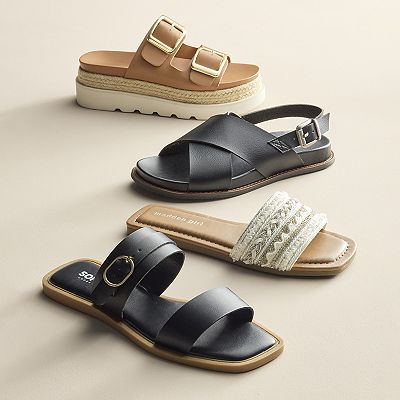 日本未入荷♪【madden girl】Mythicall Flat Sandal Madden Girl Mythical - Black Slide Sandals - Flatform