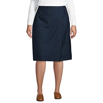 Plus Size Lands' End School Uniform Solid A-line Skirt