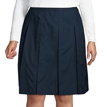 Plus Size Lands' End School Uniform Box Pleat Skirt