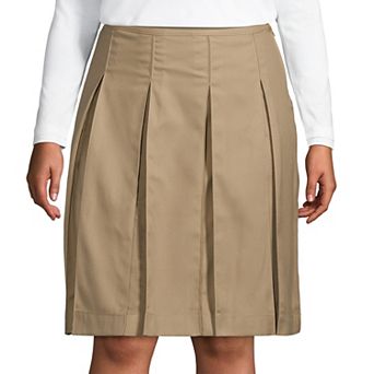 Plus Size Lands' End School Uniform Box Pleat Skirt