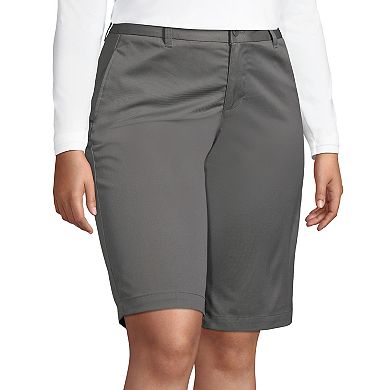 Plus Size Lands' End School Uniform Plain Front Blend Chino Shorts