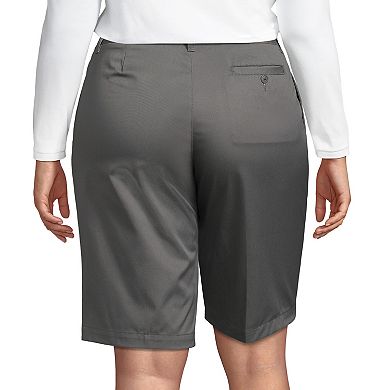 Plus Size Lands' End School Uniform Plain Front Blend Chino Shorts