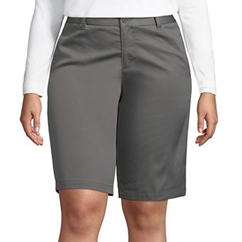 Plus Size Lands' End School Uniform Plain Front Blend Chino Shorts