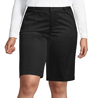 Plus Size Lands' End School Uniform Plain Front Blend Chino Shorts