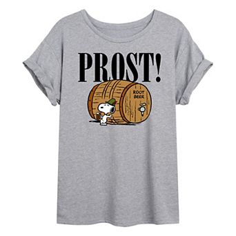 Juniors' Peanuts Prost Root Beer Snoopy Oversized Tee