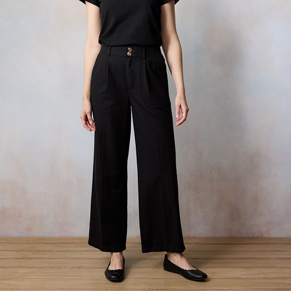 Petite LC Lauren Conrad High-Rise Pleated Wide Leg Pants