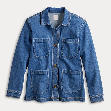 Petite LC Lauren Conrad Clean Denim Jacket