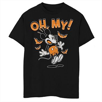 Disney's Mickey Mouse Boys 8-20 Halloween Oh My Bats Scared Husky Tee