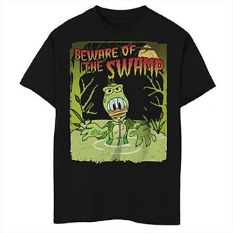 Disney's Mickey Mouse Boys 8-20 Halloween Donald Duck Beware of the Swamp Husky Tee