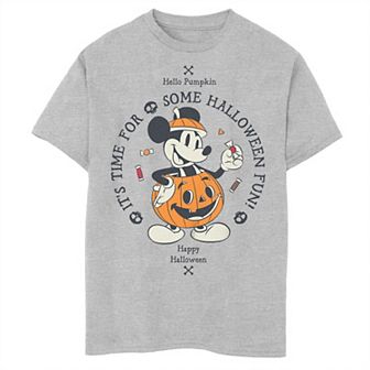 Disney's Mickey Mouse Boys 8-20 Halloween It's Time For Some Fun Jack-o'-lantern Husky Tee