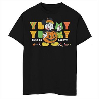 Disney's Mickey Mouse Boys 8-20 Halloween Yummy Time to Party Jack-o'-lantern Husky Tee