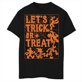 Disney's Mickey Mouse Boys 8-20 Halloween Let's Trick Or Treat Silhouette Husky Tee