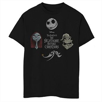 Disney's Nightmare Before Christmas Boys 8-20 Characters Heads Logo Husky Tee