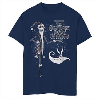 Disney's Nightmare Before Christmas Boys 8-20 Snowy Santa Jack Skellington & Zero Husky Tee