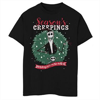 Disney's Nightmare Before Christmas Boys 8-20 Seasons Creepings Holiday Give Me The Chills Husky Tee