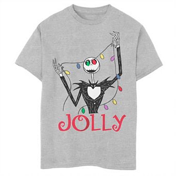 Disney's Nightmare Before Christmas Boys 8-20 Jolly Jack Christmas Light Eyes Husky Tee