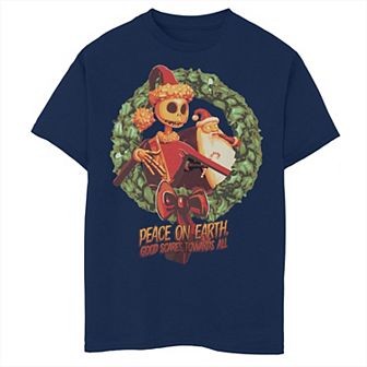 Disney's Nightmare Before Christmas Boys 8-20 Peace On Earth Good Scares Towards All Husky Tee