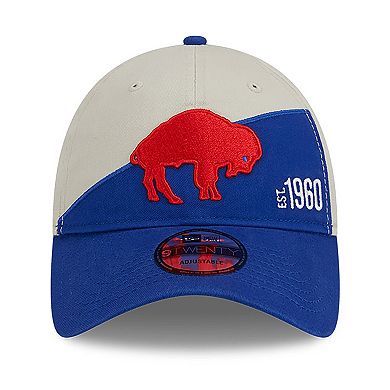 Men's New Era Cream/Royal Buffalo Bills 2023 Sideline Historic 9TWENTY Adjustable Hat