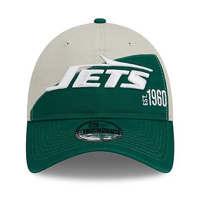 Men's New Era Cream/Green New York Jets 2023 Sideline Historic 9TWENTY Adjustable Hat