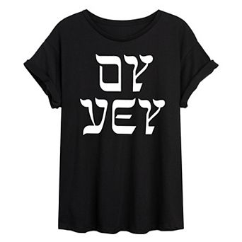 Juniors' Oy Vey Oversized Tee