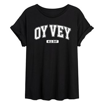 Juniors' Oy Vey All Day Oversized Tee