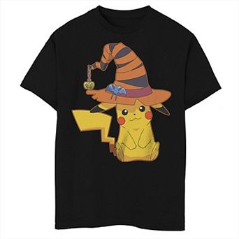 Boys Pokemon Pikachu Witch Costume Hat Graphic Tee