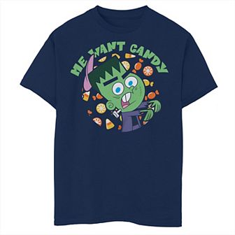 Boys 8-20 Nickelodeon Fairly Oddparents Halloween Timmy Turner Me Want Candy Husky Tee