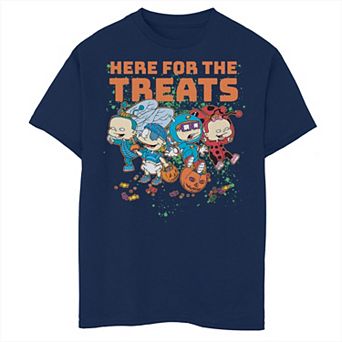 Boys 8-20 Nickelodeon Rugrats Halloween Here for the Treats Husky Tee