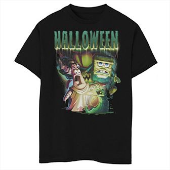 Boys Nickelodeon SpongeBob SquarePants Halloween Patrick Gary Frankenstein Husky Graphic Tee