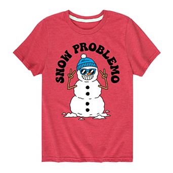 Boys 8-20 Snowman Snow Problemo Graphic Tee