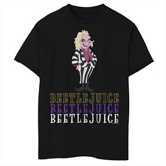 Boys Beetlejuice Animated Series Stack Husky Graphic Tee