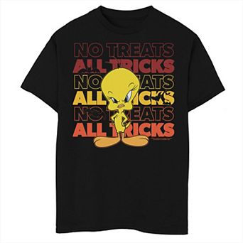 Boys Looney Tunes Tweety No Treats All Tricks Husky Graphic Tee